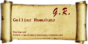 Gellisz Romulusz névjegykártya